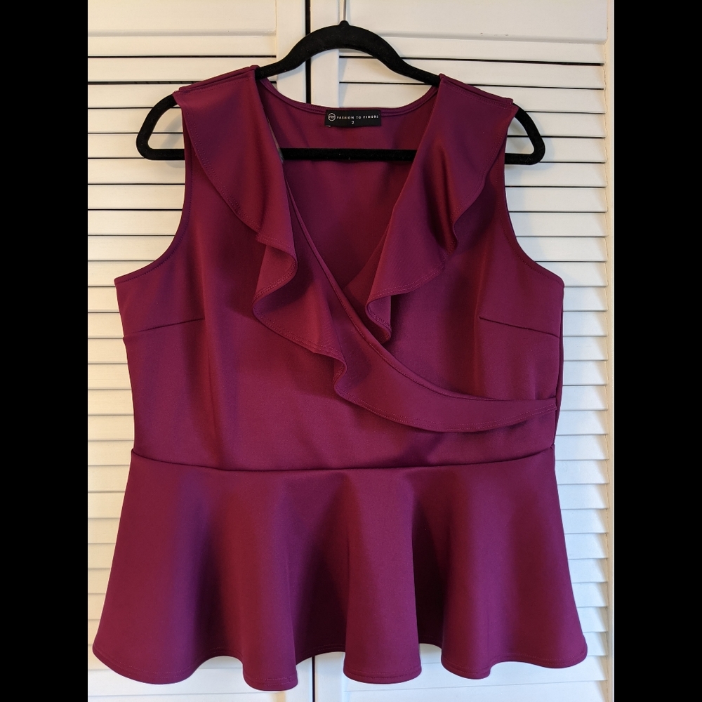 Peplum top with ruffle